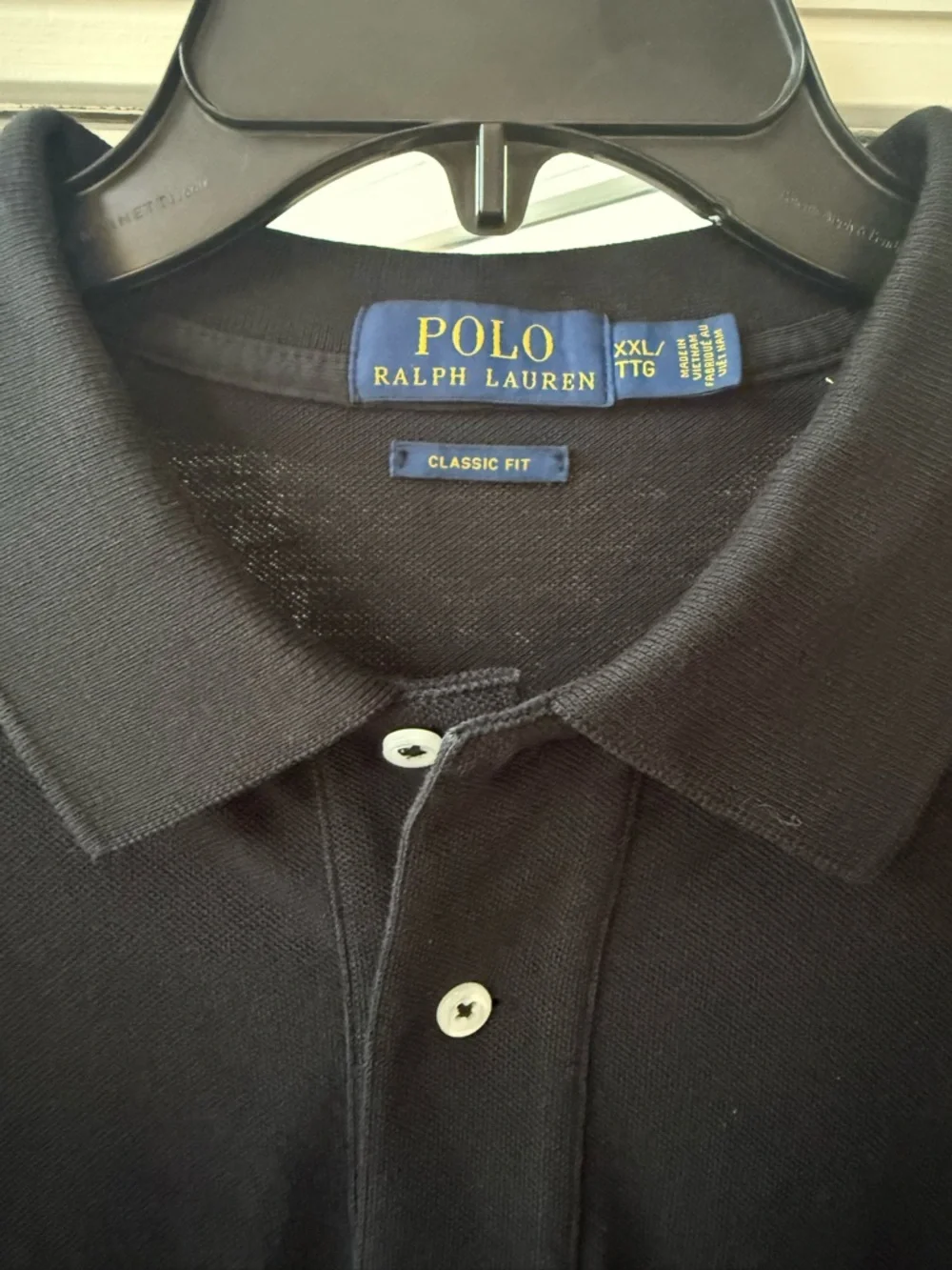 Ralph Lauren Black Classic Fit XXL Tall Polo with Purple Pony Embroidery EUC!